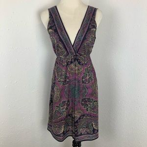 Angie Double V Neck Paisley Dress